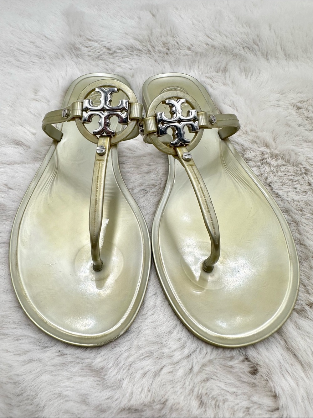 Tory Burch Sandals Gold Miller Jelly size 8 - Picture 4 of 9